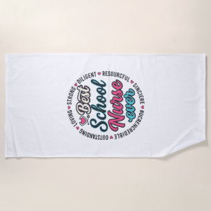 School Nurse Ever Vintage Engraving Shirt Design_1 Beach Towel