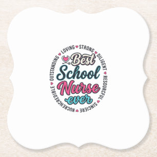 School Nurse Ever Vintage Engraving Shirt Design_1 Paper Coaster