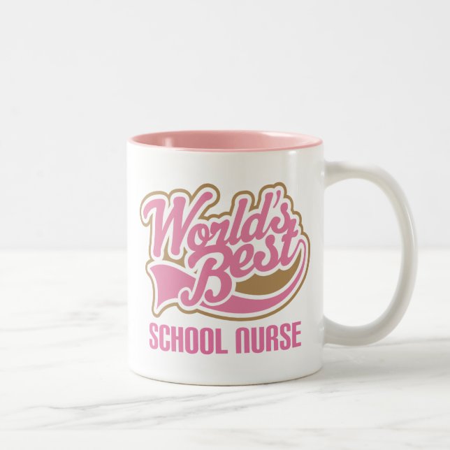 School Nurse Gift Two-Tone Coffee Mug (Right)