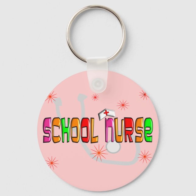 School Nurse Gifts & T-Shirts Key Ring (Front)