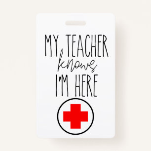 School Nurse hall pass ID Badge