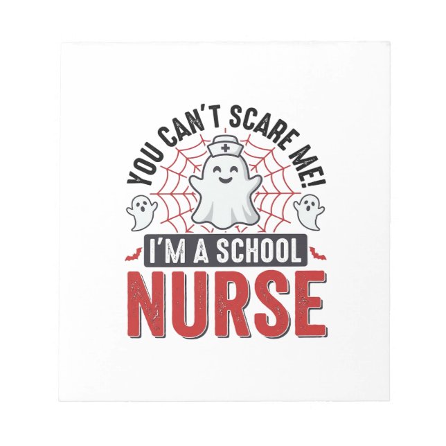 School Nurse Halloween Ghost Vintage Shirt Design_ Notepad (Front)