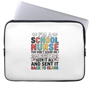 School Nurse Heard It All Funny Teacher Shirt Desi Laptop Sleeve