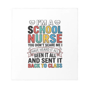 School Nurse Heard It All Funny Teacher Shirt Desi Notepad