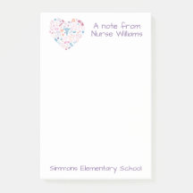 School Nurse Heart Custom Post-It Notes