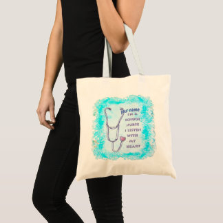 School Nurse Heart tote bag