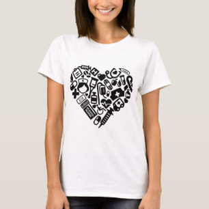 School Nurse; Heart, Wheelchair, Crutches, Cross T-Shirt