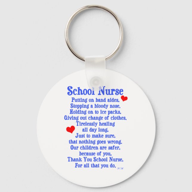 School Nurse Key Ring (Front)
