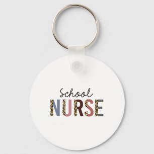 School Nurse Leopard Print Nursing Ck To School Wo Key Ring