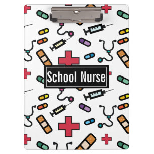 School Nurse Medcial Pattern Nurses Clipboard