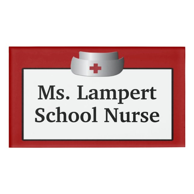 School Nurse Name Tag (Front)
