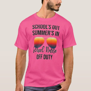 School Nurse Off Duty Retro Sunglasses T-Shirt