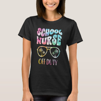 School Nurse Off Duty Summer Vacation Groovy Tie D T-Shirt