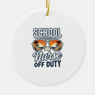 School Nurse Off Duty Vintage Sunglasses Shirt_1 Ceramic Tree Decoration