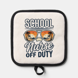 School Nurse Off Duty Vintage Sunglasses Shirt_1 Pot Holder