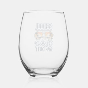 School Nurse Off Duty Vintage Sunglasses Shirt_1 Stemless Wine Glass
