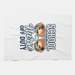 School Nurse Off Duty Vintage Sunglasses Shirt_1 Tea Towel