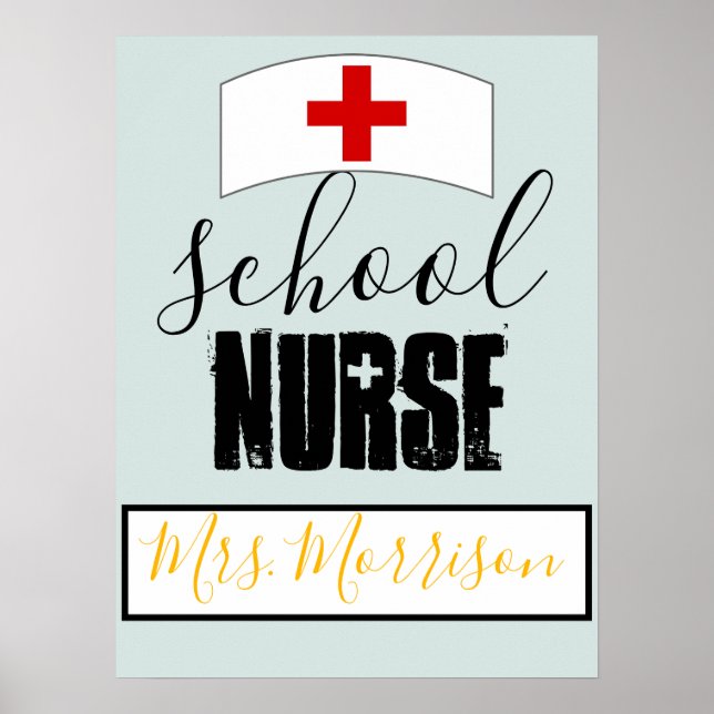 School Nurse Office Decor; Personalised Poster (Front)