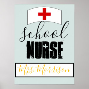 School Nurse Office Decor; Personalized Poster
