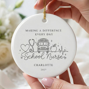 School Nurse Ornament Personalised Gift