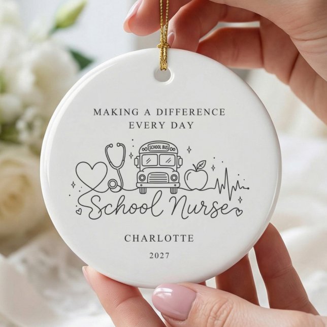 School Nurse Ornament Personalised Gift (Creator Uploaded)
