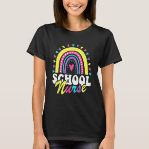 School Nurse Rainbow Back to School Women Cute Nur T-Shirt