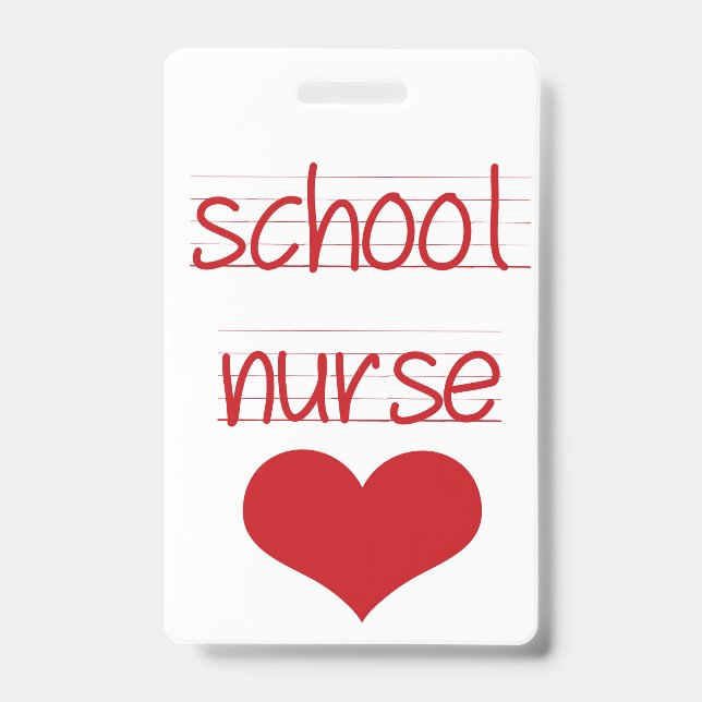 School Nurse, School Hall Pass, health centre pass ID Badge (Front)