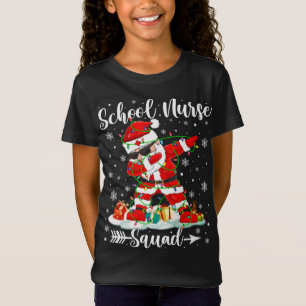 School Nurse Squad Cute Nurse Christmas Dabbing Sa T-Shirt