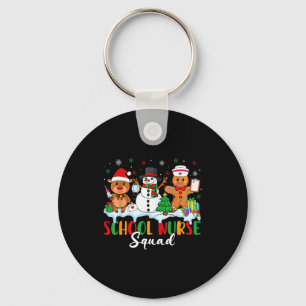 School Nurse Squad Reindeer Snowman Gingerbread Ch Key Ring