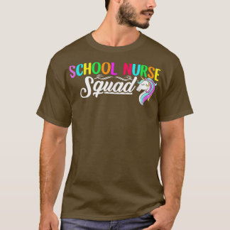 School Nurse Squad Unicorn Nursing CNA Health Care T-Shirt