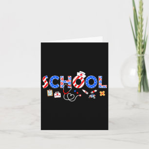 School nurse stethoscope memorial day 4th july nur card