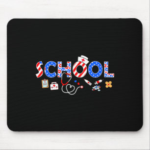 School nurse stethoscope memorial day 4th july nur mouse pad