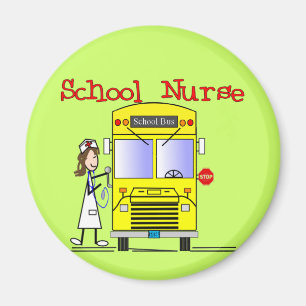 School Nurse Stick People Design Magnet