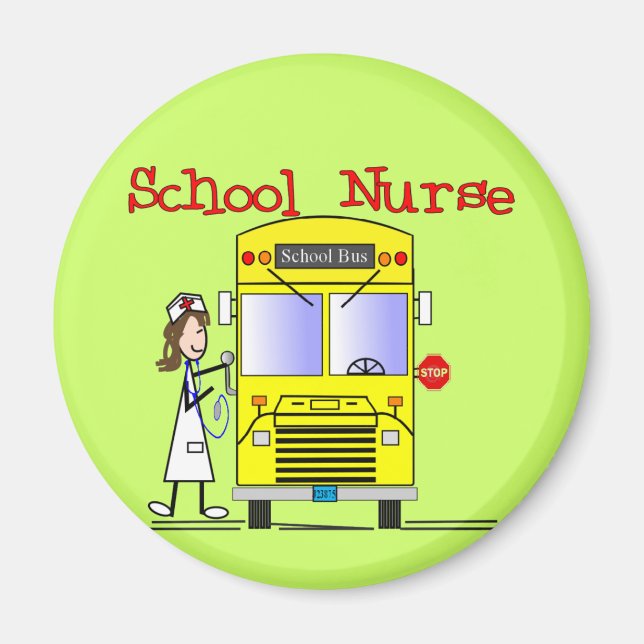 School Nurse Stick People Design Magnet (Front)