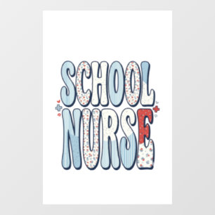 School Nurse Vintage Floral Typography Shirt Desig