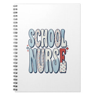 School Nurse Vintage Floral Typography Shirt Desig Notebook