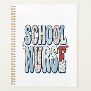 School Nurse Vintage Floral Typography Shirt Desig Planner