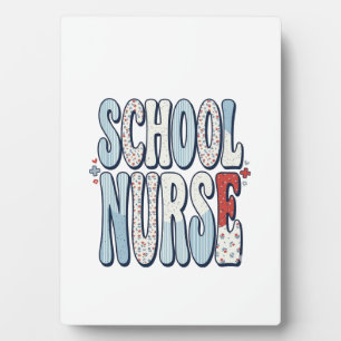 School Nurse Vintage Floral Typography Shirt Desig Plaque
