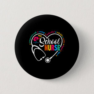 School Nurse Vintage Love Heart Nurse Life 1  6 Cm Round Badge