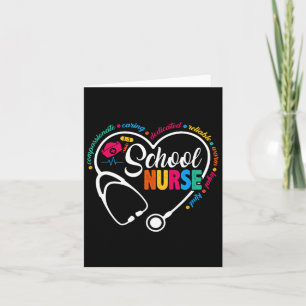 School Nurse Vintage Love Heart Nurse Life 1  Card