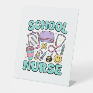 School Nurse Vintage Medical Collage Shirt Design_ Pedestal Sign