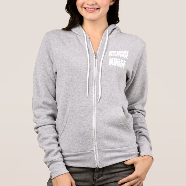 school nurse zip-up hoodie (Front)