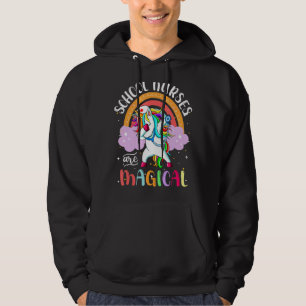 School Nurses Rn Nursing Magical Unicorn Rainbow Hoodie