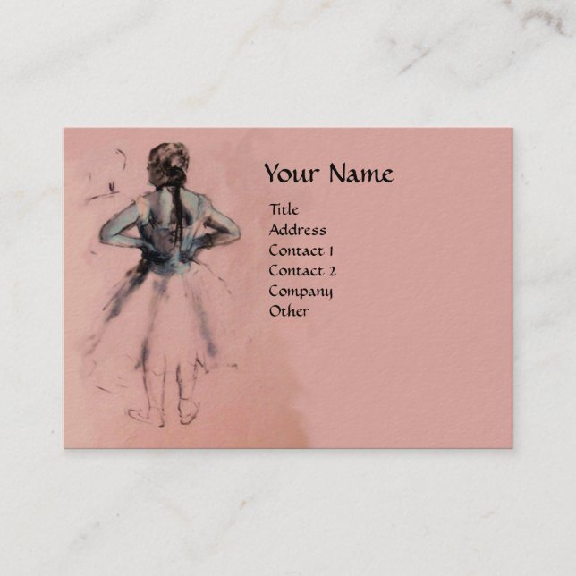 SCHOOL OF DANCE BALLERINA,PINK BLUE BALLET DANCERS BUSINESS CARD (Front)