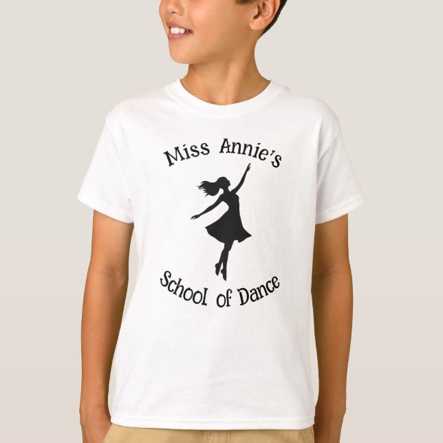 School of Dance Dancer Silhouette Customisable T-Shirt (Front)