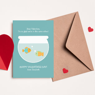 School of Fish Classroom Valentines Card