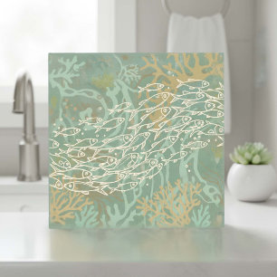 School of Fish in Coral Green ID1198 Tile