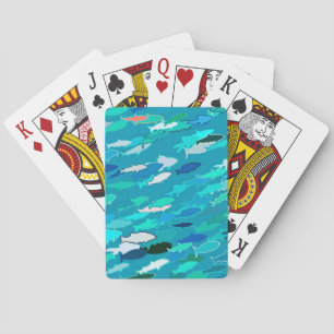 School of Fish, Turquoise, Blue and Aqua Playing Cards