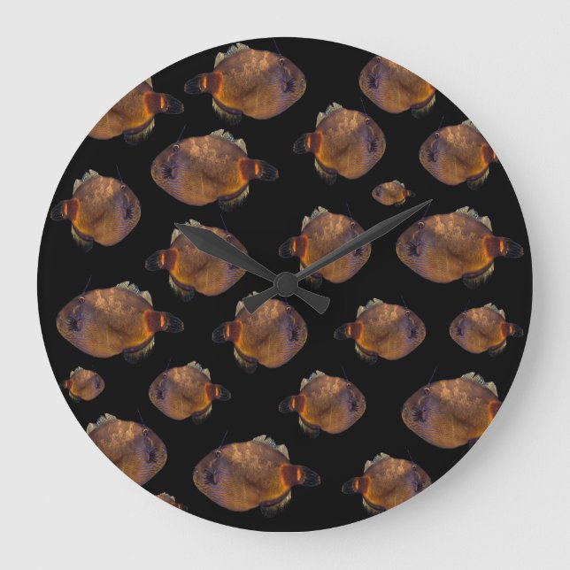 School Of Leather Jacket Fish, Wall Clock (Front)