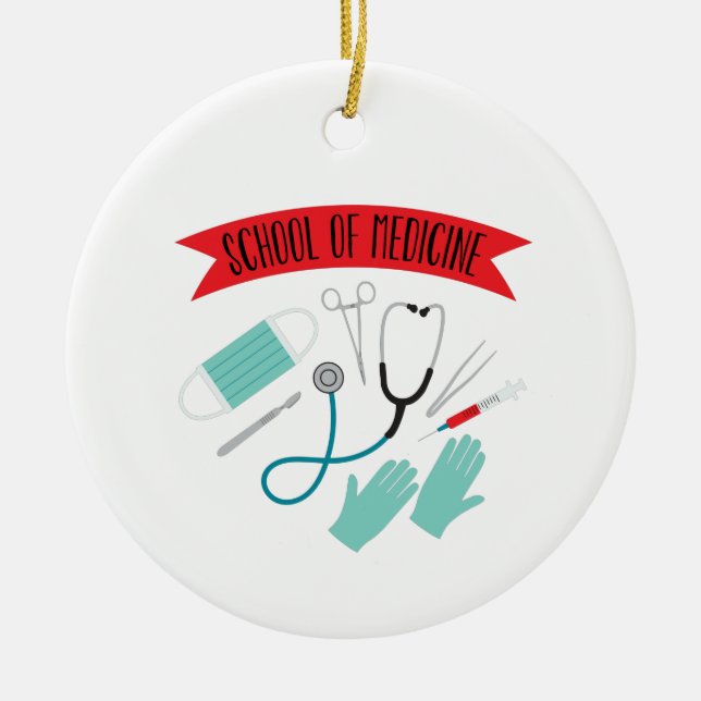 School Of Medicine Ceramic Tree Decoration (Front)